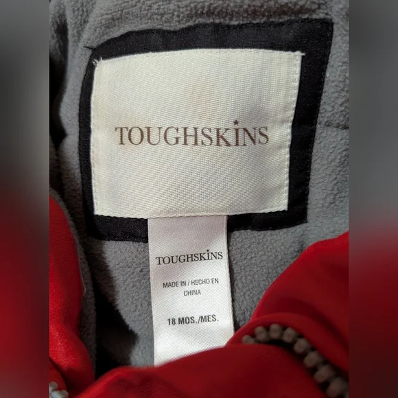 18 Mo Toughskins Infant Boys Black and Cherry Pie Snow Jacket - Picture 2 of 13